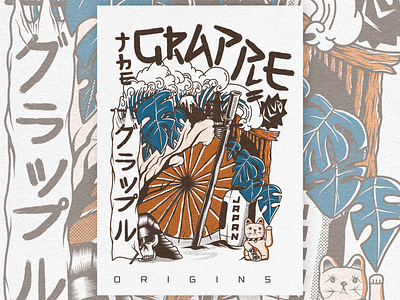 The Grapple Club - Poster & Merchandise branding design graphic design illustration japanese art martial arts poster merchandise poster art poster design the grapple club