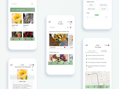 FloraGo Flower Deliver app delivery delivery service flower ios sketch uidesign ux uxdesign uxresearch