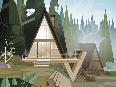 Dream Cabins. adobeillustator cabañas cabins illustration art illustrator nature vector