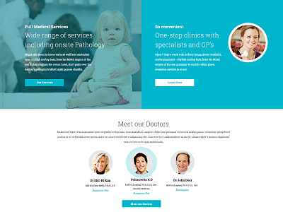 Healthworks Landing Page sections clinic website