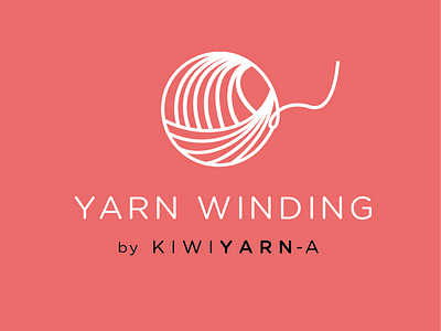 Yarn winding service logo for a craft business logo salmon thread winding yarn