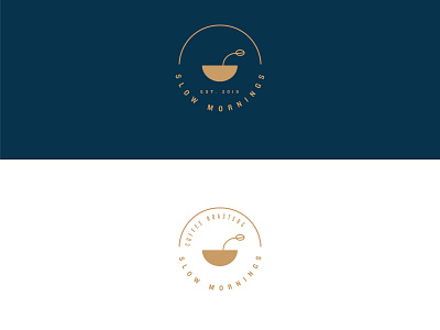 Slow morning coffee roasters logo concept coffee bean logo concept minimal roasters