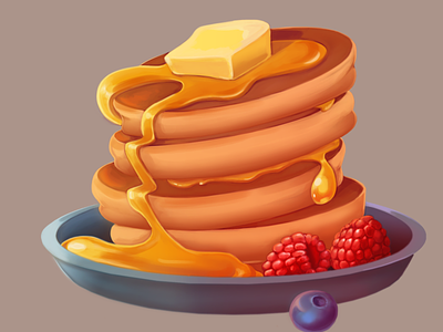 Yammi pancakes food gameart icon photoshop props
