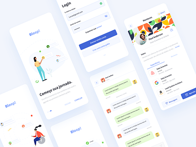 Bloop! - Aplicativo de mentorias online app design illustration interation interface mentor mentoring typography ui ux uxui