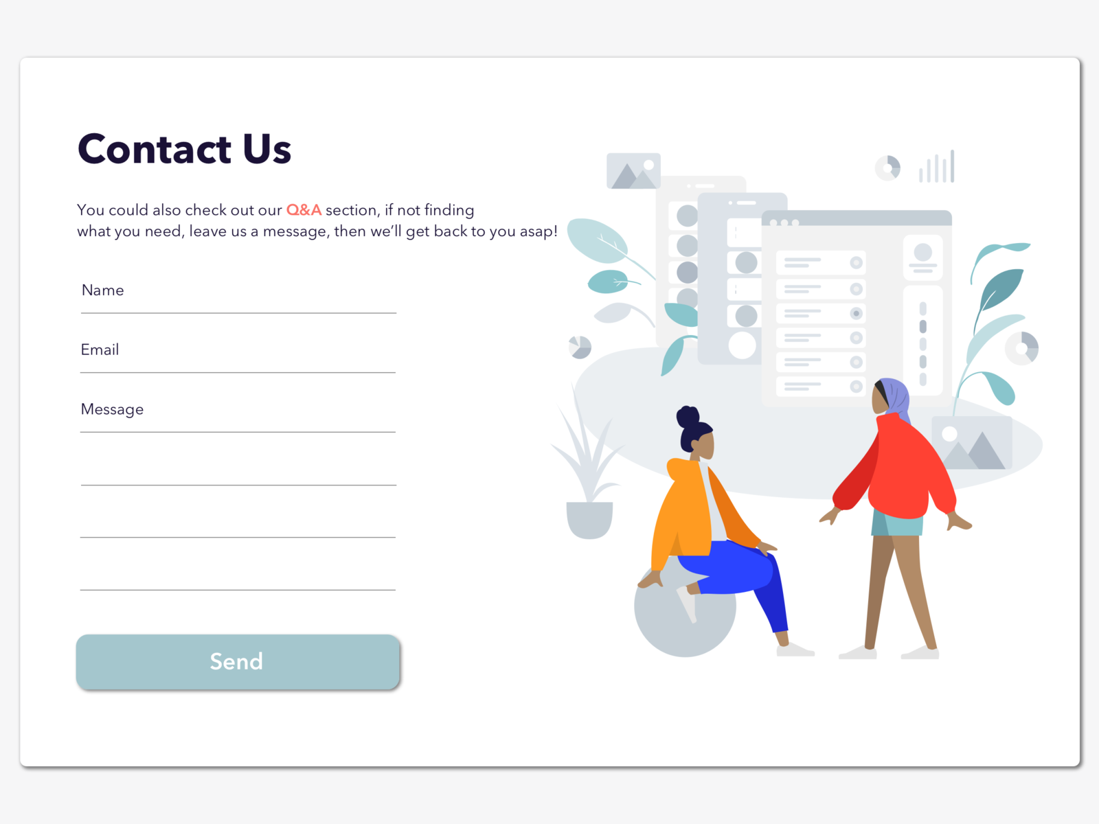 Daily UI #028 Contact Us By Will Hsu On Dribbble