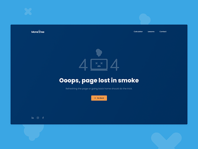 404 error state screen - Daily UI 008 404 error page 404 page blue clean ui cta button daily 100 challenge dailyui dailyuichallenge error page iconography illustration ooops page not found ux website website design