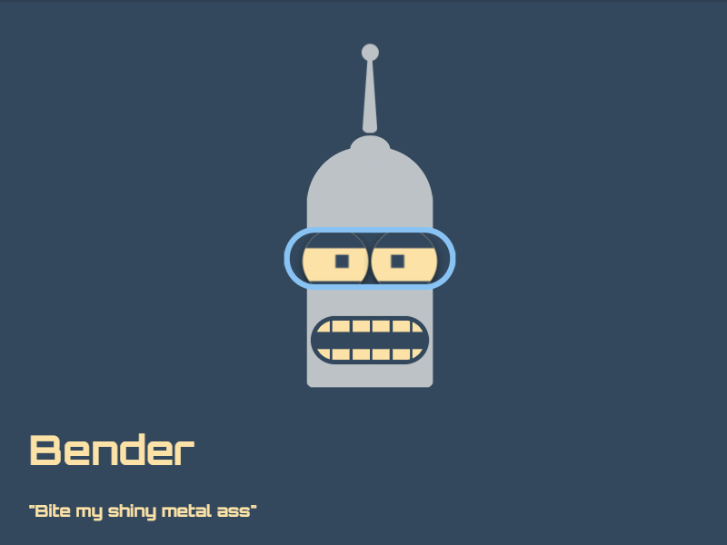 Bender CSS animation animation animation 2d bender cartoon cartoon character css animation futurama html css illustraion illustration scss