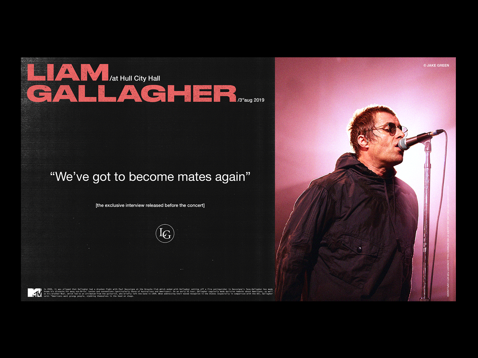 LG UNPLUGGED — layout exp graphicdesign indesign layoutdesign liamgallagher photography typography