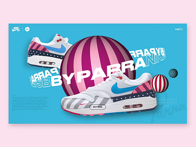 Nike SB Dunk X Parra 3d aftereffects animation colors graphicdesign interface nike uiux webdesign
