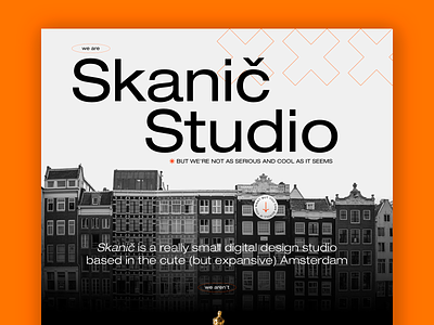 Skanič Studio branding graphic design orange webdesign