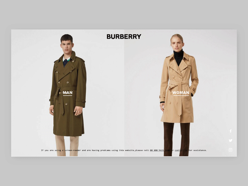 Burberry / HP animation aftereffect animation burberry design ecommerce fashion interface motion product shop ui ux webdesign website