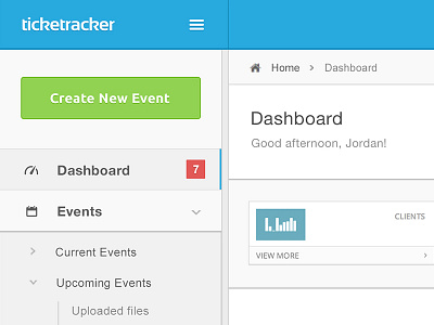 Ticketracker Dashboard admin dashboard ui design web design