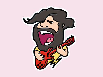 Yannis Philippakis cartoon fanart foals sticker yannis philippakis