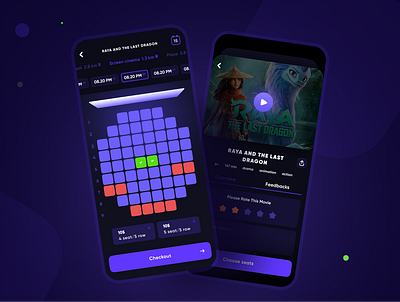 Cinema ticket app app cartoon cinema design gradient illustration interface minimal mobile ticket ticket app ui ux