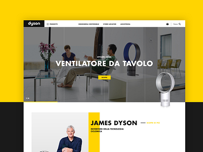 Dyson Shot dyson redesign ui webdesign website yellow