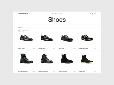 Common Project — catalog of minimalistic online store