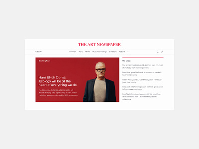 The Art Newspaper design concept design interface magazine minimal minimalism ui ux web website