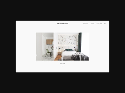 Minimalist web design for Interior designer from Russia