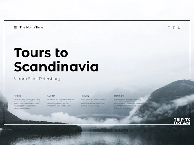 Tours to Scandinavia design flat interface landing page minimal scandinavia swiss travel type typography ui ux web website