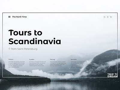 Tours to Scandinavia design flat interface landing page minimal scandinavia swiss travel type typography ui ux web website