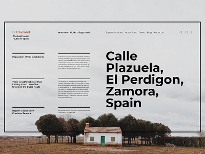 Tourist routes in Spain design flat interface landing page mainpage minimal minimalism swiss type typography ui ux web website
