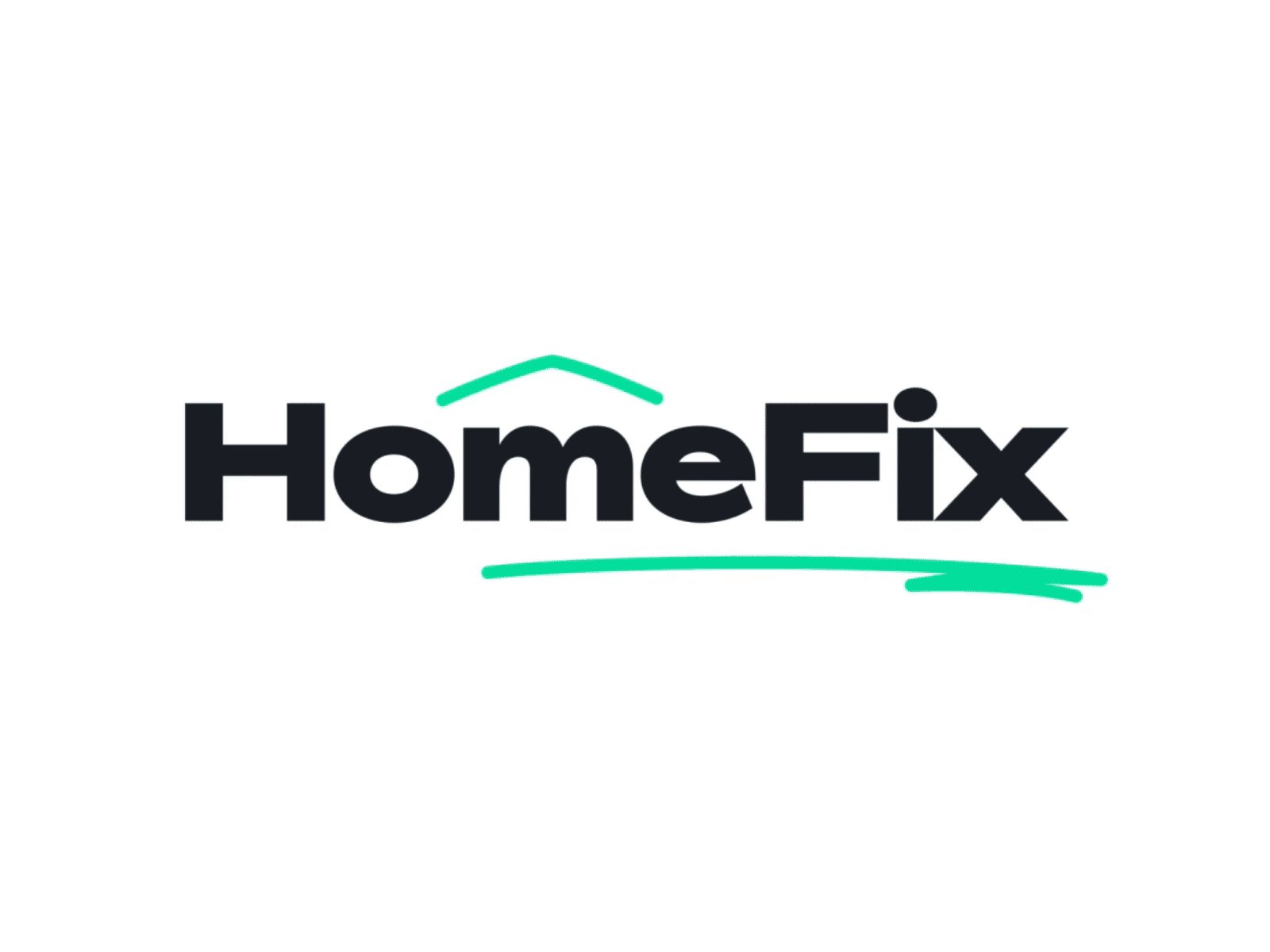 HomeFix after effects annotation arrow logo bold font branding fix home logo animation logotype maintenance product roof strokes underline video play virtual