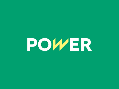 "The Power is Yours!" bolt eco electricity energy green identity lightning logo power yellow