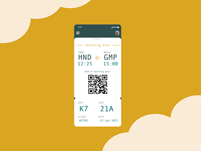 Boarding Pass app boarding pass daily design ui