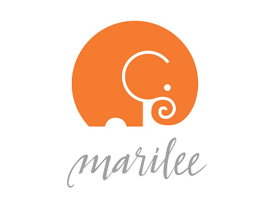 Updated Marilee.co logo elephant icon logo script