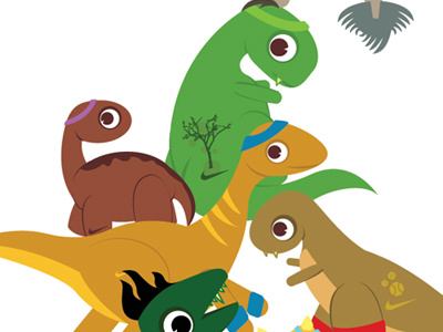 Team Dino Poster dinosaurs illustration poster