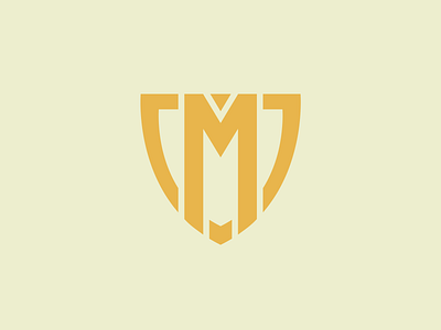 M + Shield Logo Concept branding flat graphic design logo logo design logo designer m shield yellow