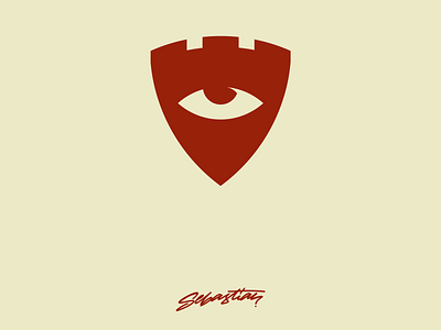 Eye + Shield Logo Concept branding design eye flat graphic design logo logo design logo designer red shield