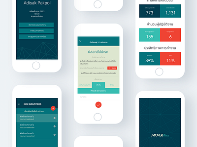 Mover On Mobile Application app application flat design industrial number performance process ui ux