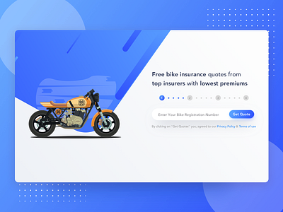 Two Wheeler Insurance Pre Quote Screen app banner design form illustration insurance insurance company mobile app progress bar quote quote screen rahul chauhan website