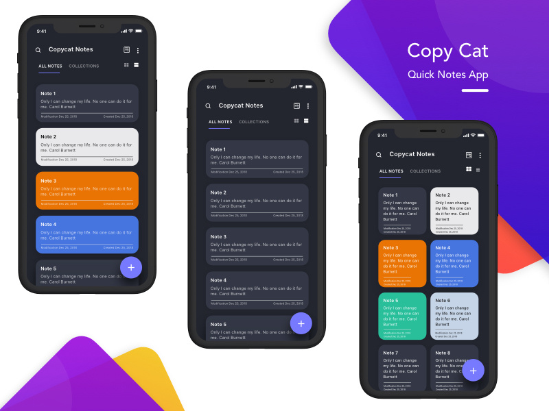 CopyCat Notes App by Rahul Chauhan on Dribbble