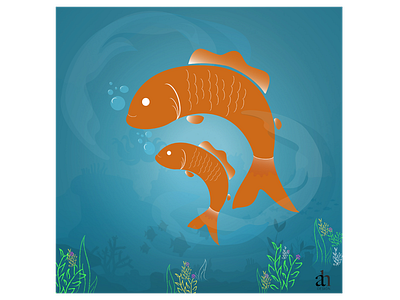 Fish illustration ads branding branding ads campaign design illustration illustrative ads socialmedia typography vector