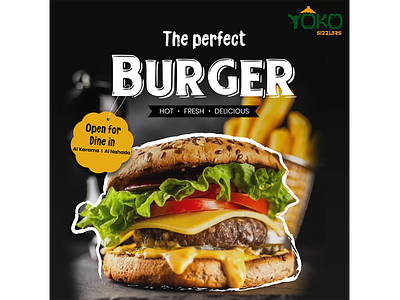 The Perfect Burger yokos post ads branding branding ads branding.mockup campaign carousel ads design facebook food illustrative ads print design socialmedia