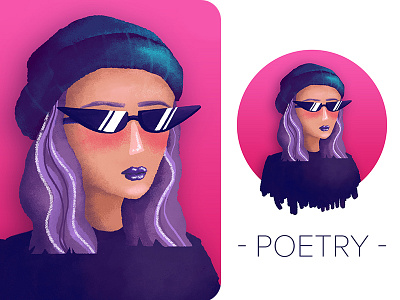 Poetry girl illustration