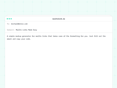 mailtolink.me design email app mailto side project ui