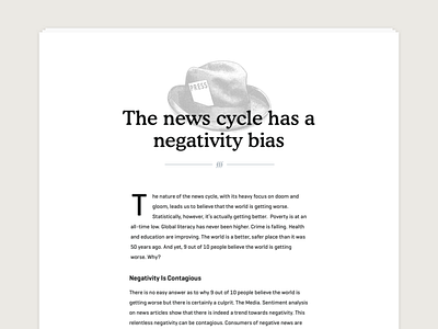 The News Cycle blog design drop cap engraving illustration minimal news side project typography ui web