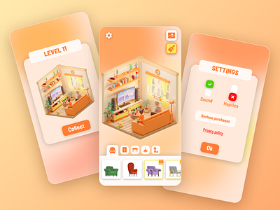 Home Design app app casualgame design figma gamedesign holiday ui
