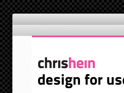Chris Hein Top Bar chrishein logo pattern pink tagline