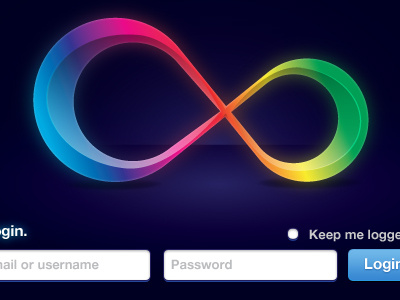 Login Screen infinity login password rainbow spacial username