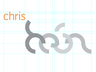 Chris Hein Logo grey identity logo orange portfolio swooping