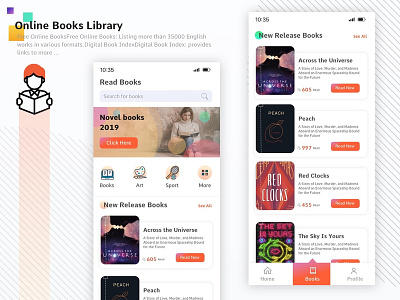 Online Books Library animation app branding dashboard design dribbble illustration logo typography ui ux web website