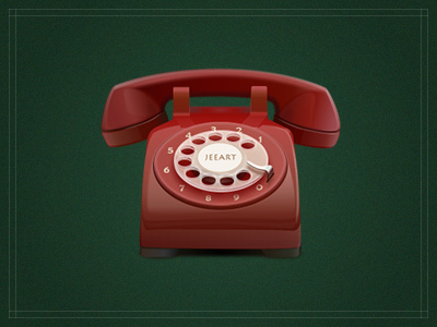 Red phone icon phone red retro telephone