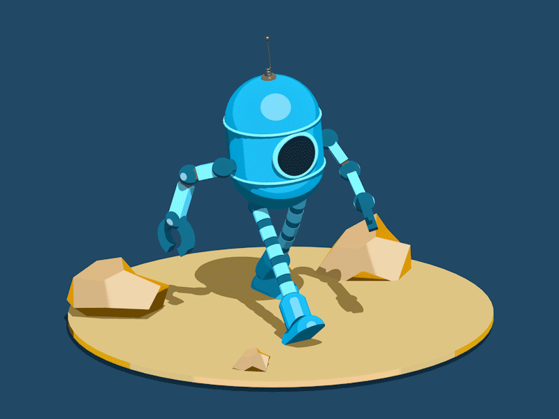 Robot - Walk cycle 3d animation c4d cartoon cell flat color lowpoly robot shading walk walkcycle