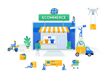 Modern eCommerce Illustration business design ecommerce future illustration online shop shopping trend vector web website