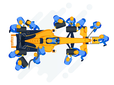 F1 Support Team characters f1 fast illustration quick response support team team work vector