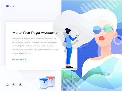 Landing Page Vector Illustration branding business characters design illustration illustrator landing page ui vector